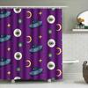 Ufo Shower Curtain Space Pattern Purple Bath Mat Decorative Waterproof Fabric Shower Curtains For Home Bathroom