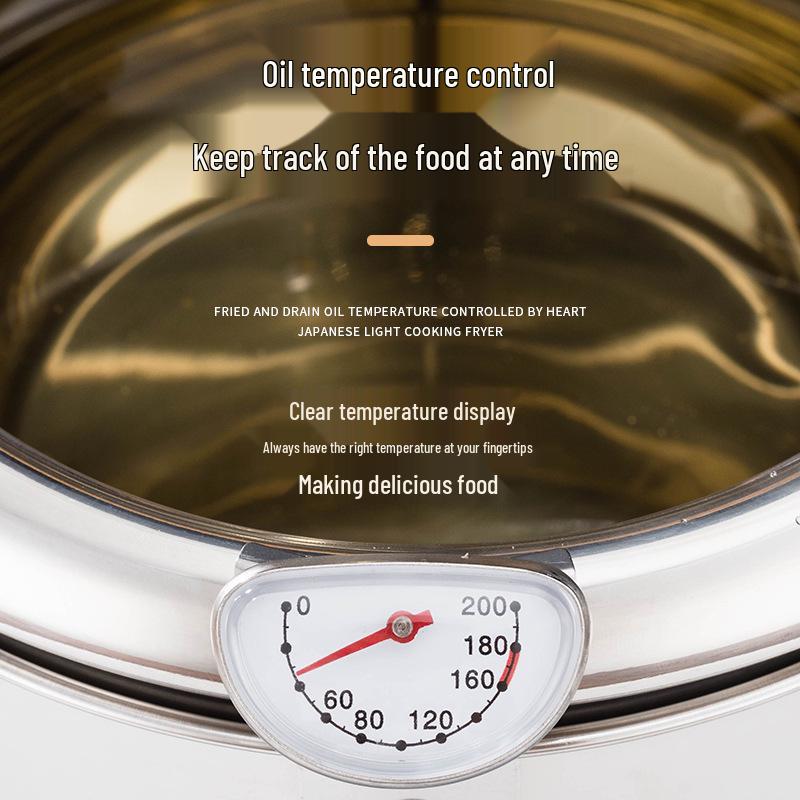 Japanese 304 Stainless Steel Non-Coated Tempura Frying Pan