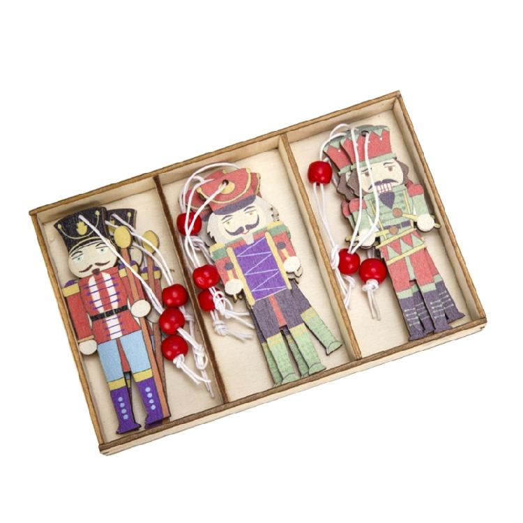 Christmas Nutcrackers Tree Ornaments Soldiers Hanging Pendants Wooden Decoration