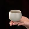 Sanft Gelbe Ru-Ofen Keramik Teetasse Persönliche Meistertasse Craquelé-Glasur Gongfu Tee Set für den Heimgebrauch Geschenk