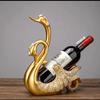 European Swan Wine Rack Ornaments Resin Swan Couple Statue Home Living Room Table Wine Cabinet  Animal Figurines Decorations