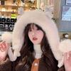 Warm Winter Hat Kawaii Ear Protection Cap Fashion Bucket Hat  for Women