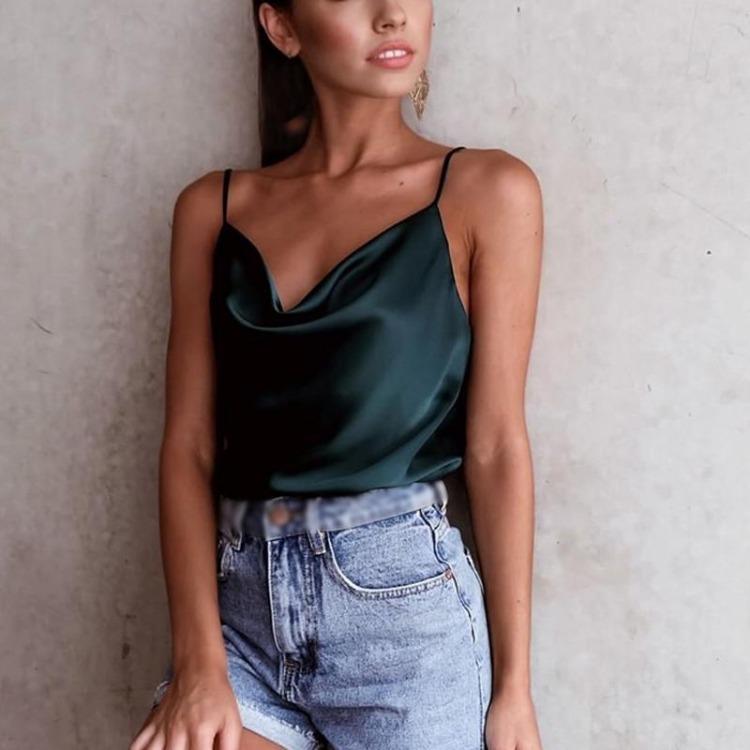 Women Sexy Backless V Neck Bandage Vest Tops for Ladies