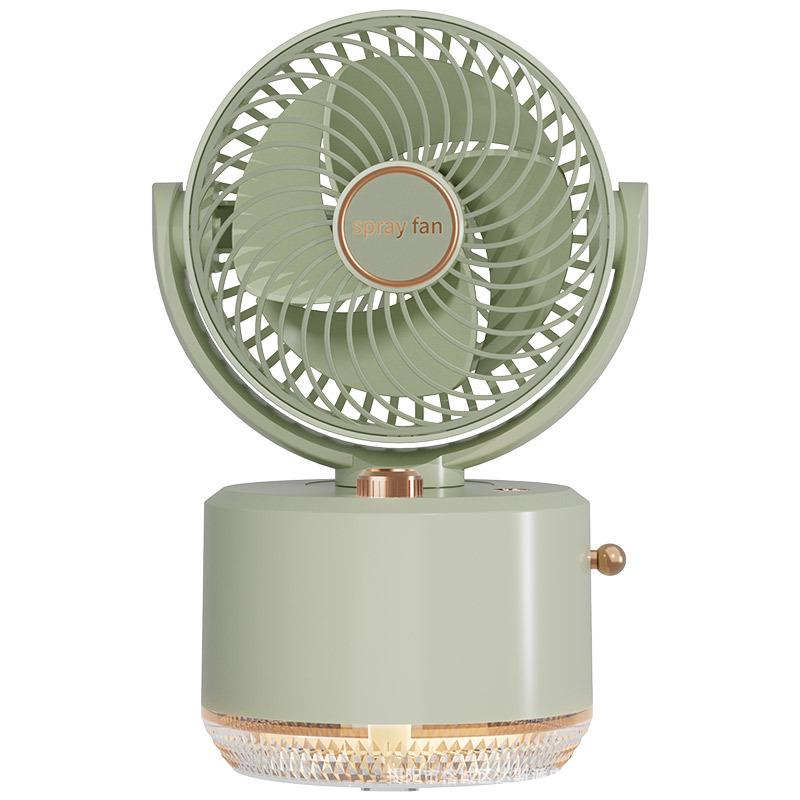 USB-Powered Oscillating Humidifier Fan - Portable Desktop Cooling for Dorms and Offices
