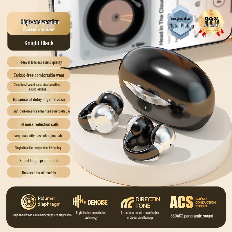 J07 Wireless Conductive Ear Clip Sports Earphones with Noise Cancelling