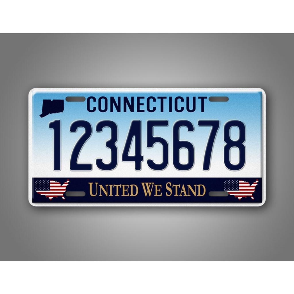 Custom 6x12 Inch Connecticut United We Stand License Plate Metal Tin Sign Novelty Car Garage Wall Decor
