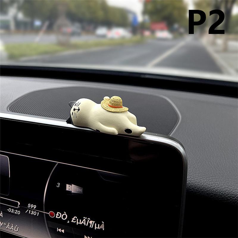 1Pc Cute Healing Kitten Ornaments For Car Dashboard Resin Cat Figure Car Interior Decorative Cat Ornament Vehicle Accessories