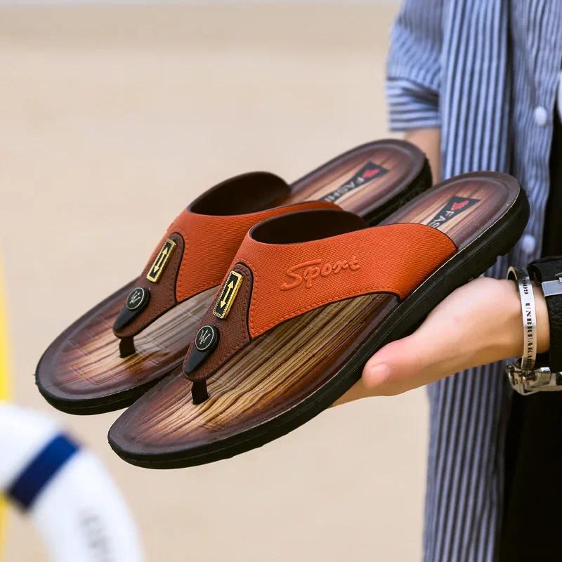 Adult Men's Sandal House Slippers Man Summer Shoes for Men 2024 Men's Comfortable Slipper Original Brands Shoes Flip Flops Man