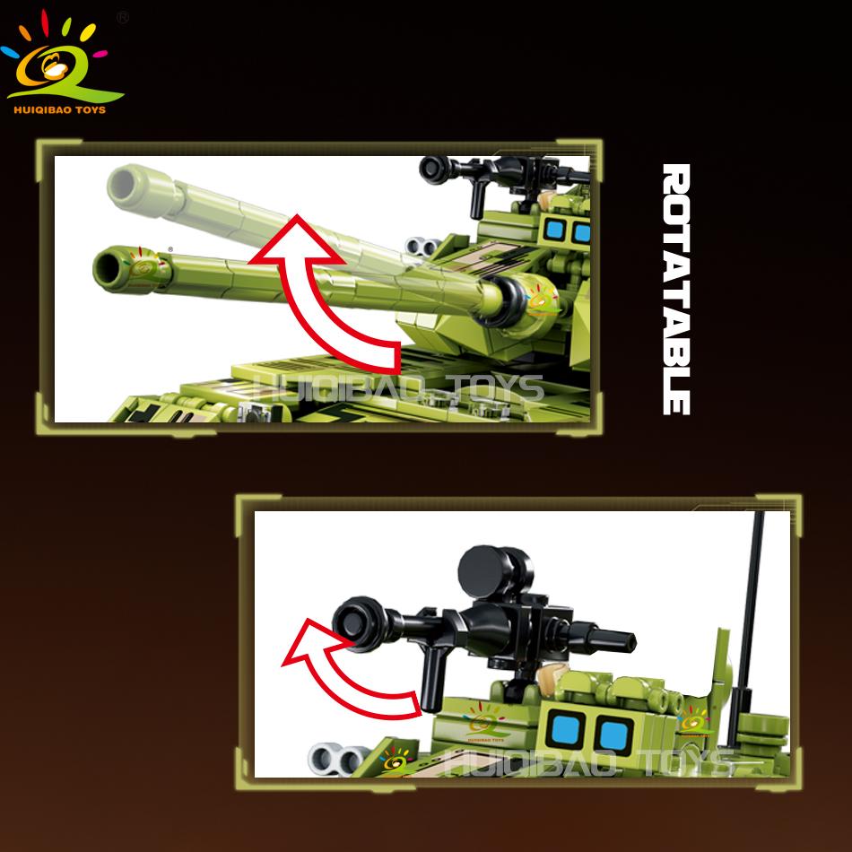 1058Pcs Type 99A Main Battle Tank Building Blocks Military Model Set with Soldier Figures and Weapons