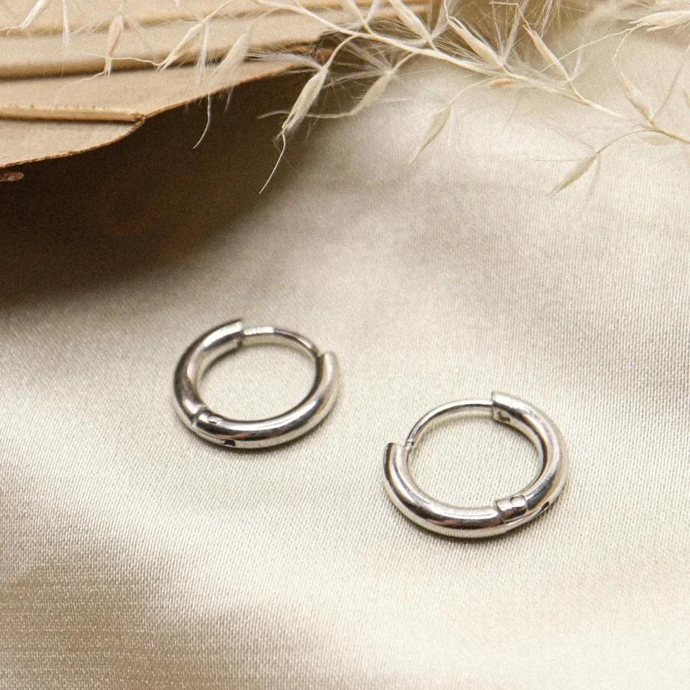 8-20mm Edelstahl Creolen Goldfarbe Hiphop Steampunk Stil Silber Ohrringe für Damen Herren Push Back Ohrschmuck Set