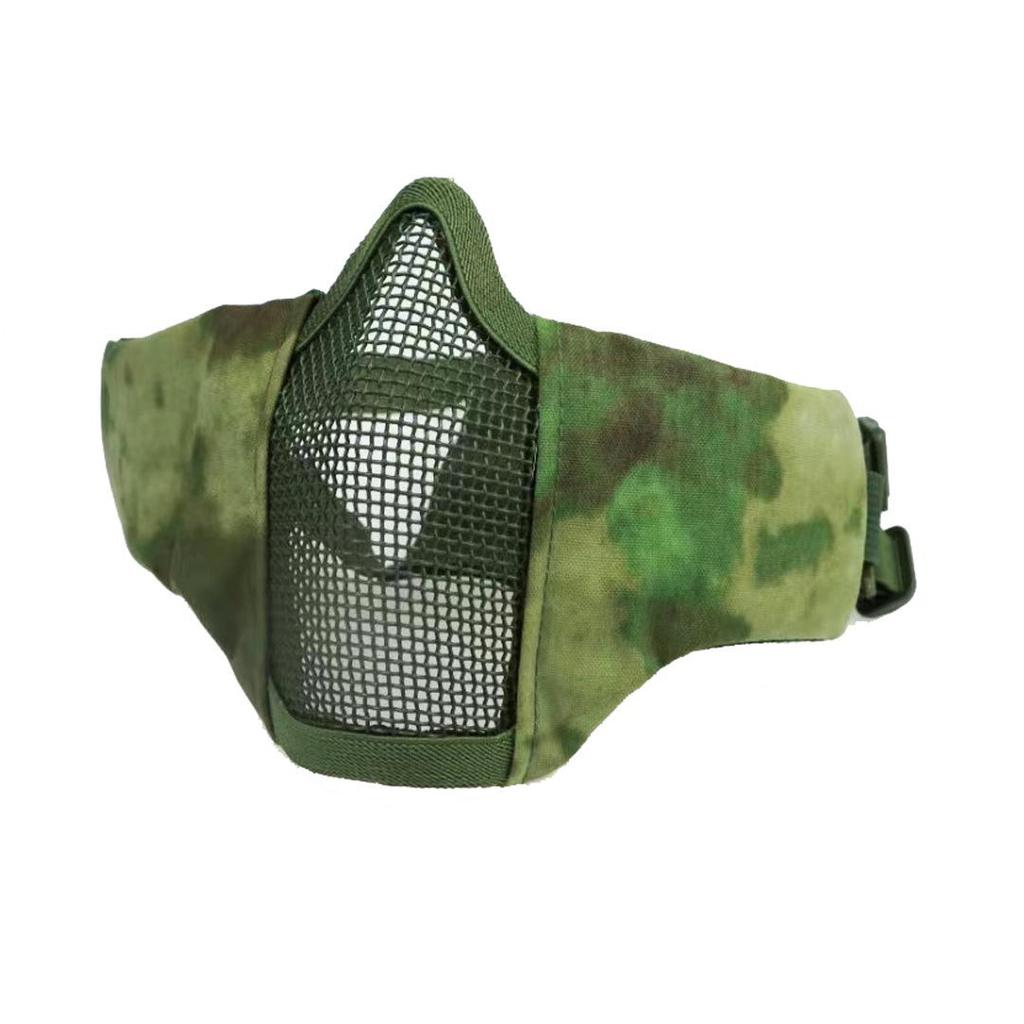 V10 Tactical Outdoor Self-Defense Steel Mesh Half-Face Mask