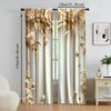 2Pcs Modern European Style Flower Window Curtains With Rod Pockets Digital Printed Polyester Material Suitable For Living Room