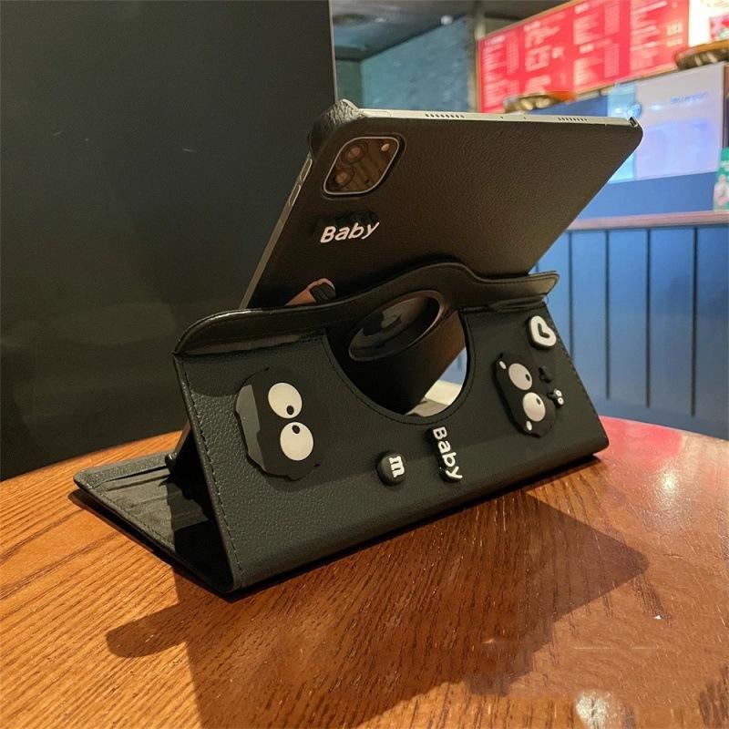 

Мультяшний чорний вугільний м яч, обертовий шкіряний чохол для iPad 10-го покоління/10.2/Pro11/Air5 iPad Pro 2020 (11-inch)