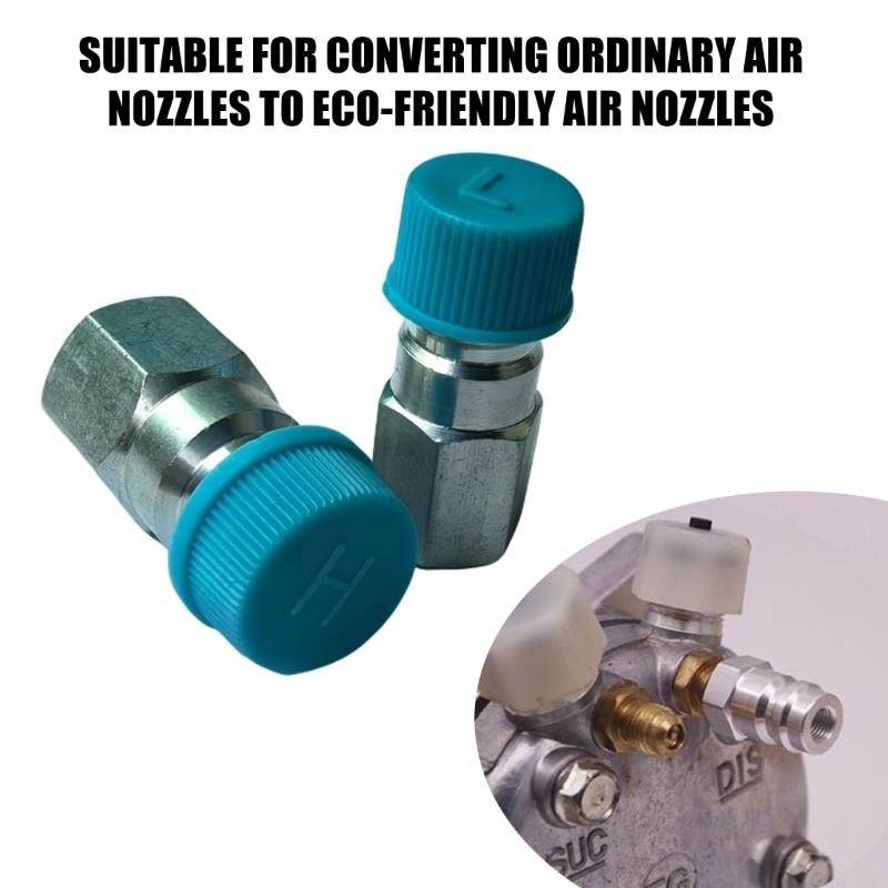 Universal 12 to R134a Service Port Adapter Valves Set with Protective Cap Car Conversion Valves for 508 Compressor