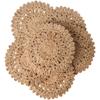 Sottopiatti Rotondi in Foglia di Mais Stile Boho in Rattan Intrecciato Sottopiatti da Tavola in Rattan Intrecciato Stile Rustico Cestino Piatti da Portata Primaverili come Giacinto d'Acqua, Erba Marina