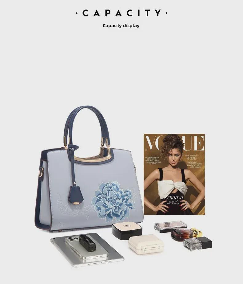 2024 Summer Chinese Embroidery Ladies Handbag - Elegant Gift for Mothers and Mother-in-Laws