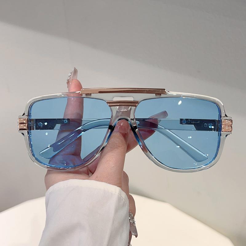 Vintage Pilot Sunglasses Men New Fashion Double Bridge Casual Shades Women Trendy Luxury Brand Design Sun Glasses