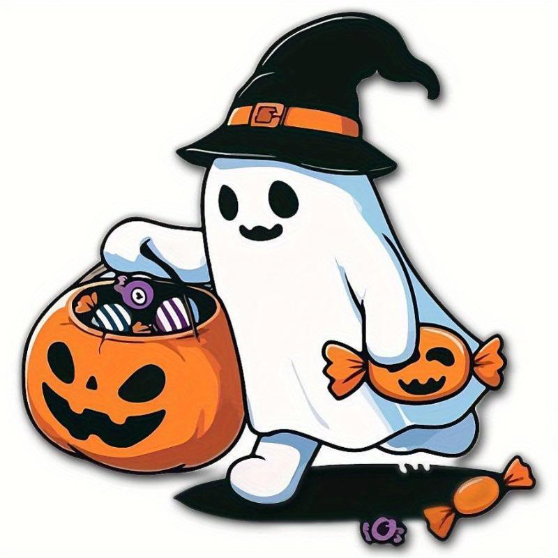 Ghost & Pumpkin Halloween Candy Stickers for Cars, Motorcycles, & Notebooks