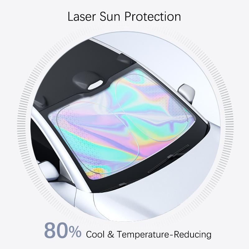 Foldable Windshield Sun Shade Extra-Large Full Coverage Car Interior Sun Visor Summer Uv-Reflective Cooling Sun Protection Cover
