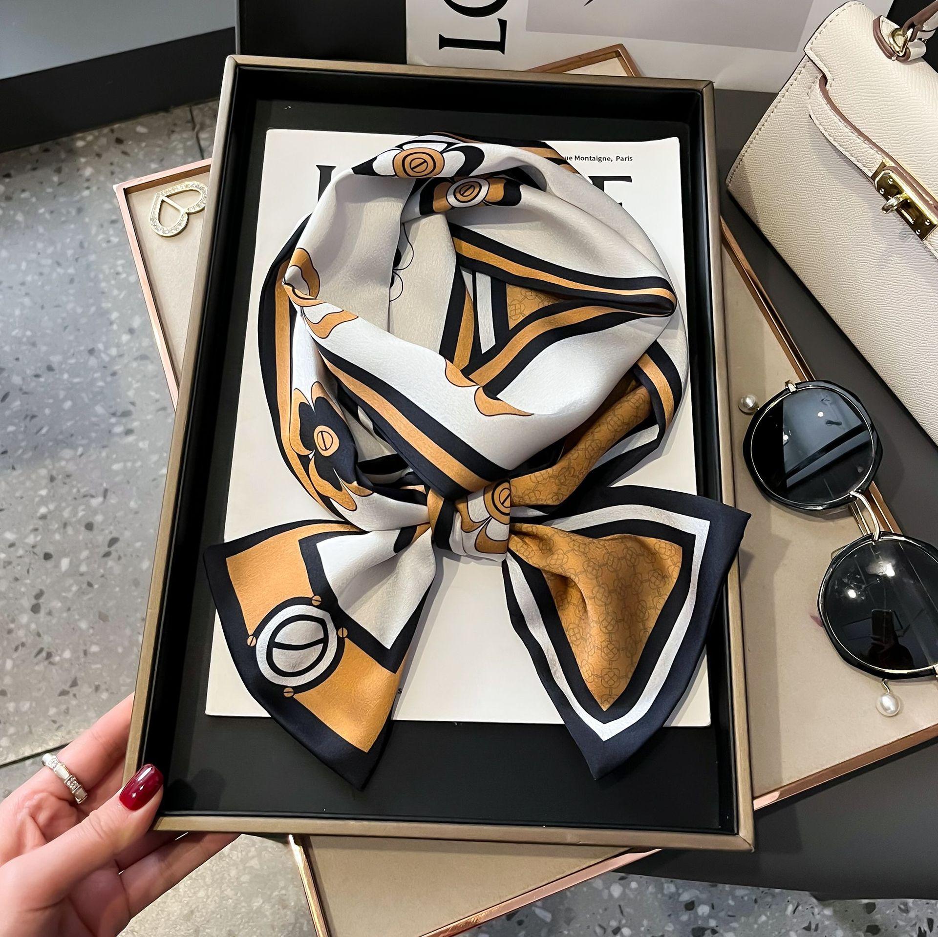 

Роскошный летний длинный шелковый шарф женский с принтом животных и лошадей, тонкий узкий шарф, повязка для волос, лента, женский шейный платок 14X150cm