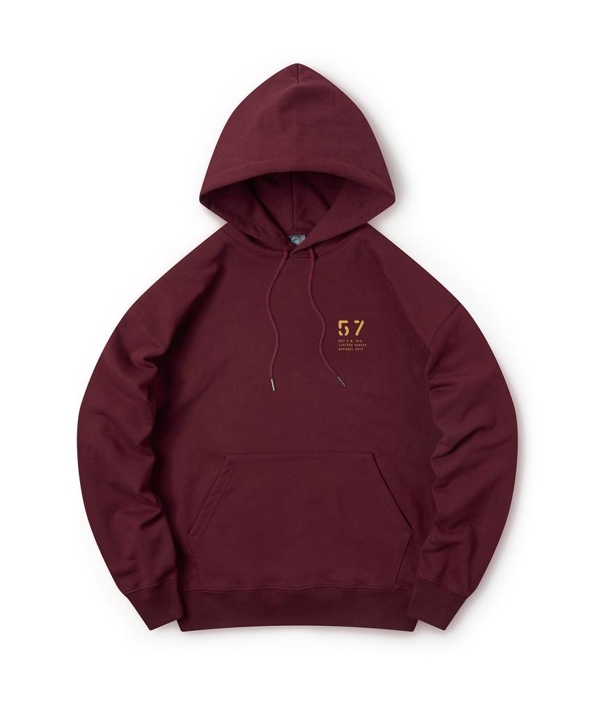 No.057 Long Drop Hoodie (Burgundy)