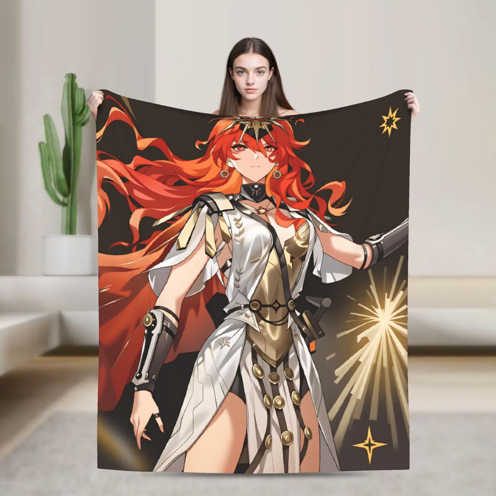 Chisa Wuthering Wave Galbrena Decke Warm Weich Flauschig Plüsch für Couch Sessel Sofa Bett Dekorative Flanell Tagesdecke Bettbezug