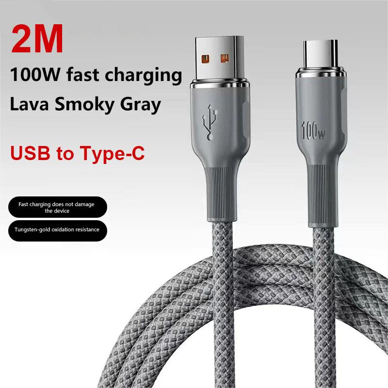 100W Typ-C zu Typ-C Kabel PD Schnelllade-Ladegerät Typ-C-Kabel für Macbook Samsung Xiaomi USB-C-Kabel 2m Neues Modell
