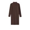 Women's Autumn & Winter Wool Knit Dress - Half-High Collar, Loose Long Sleeve, Mid-Length Base Layer Over the Knee.