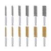 10 Piece Stainless Steel Wire Brush Set Hexagonal Shank For Metal Deburring Cleaning Polishing 8-19mm Size