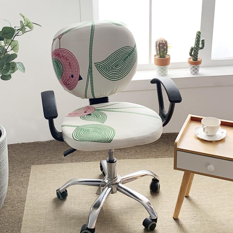 Husă pentru scaun de birou, îngroșată, jacquard, extensibilă, pentru scaun de birou, husă de protecție retractabilă pentru scaun pentru jocuri de birou, husă pentru scaun de birou