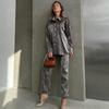 2024 Spring Women's Leopard Print Casual Two-Piece Set: Long Sleeve Top & Pants