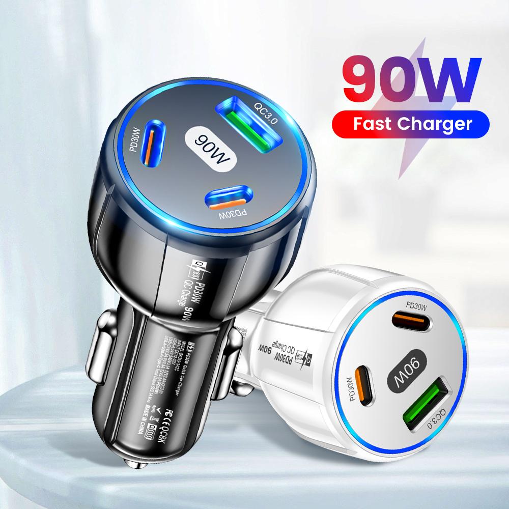 Olaf 5 Ports 75w Car Charger Fast Charging 3.0 Car Usb Charger Type C Charging Adapter For Iphone 14 13 12 Xiaomi Huawei Samsung
