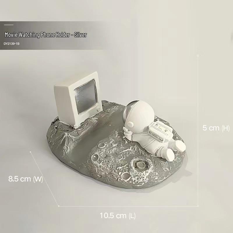 Astronaut Phone Holder, Pen Holder, and Tissue Box for Living Room Resin Ornaments.