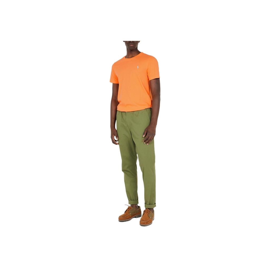 Polo Ralph Lauren Solid Color Slim Fit Crew Neck Short Sleeve T-Shirt Men Tops Orange 710671438-406