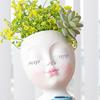 Coffee Girl Flower Vase Plant Pots Flowerpot Home Decorative Art Vase X3UC