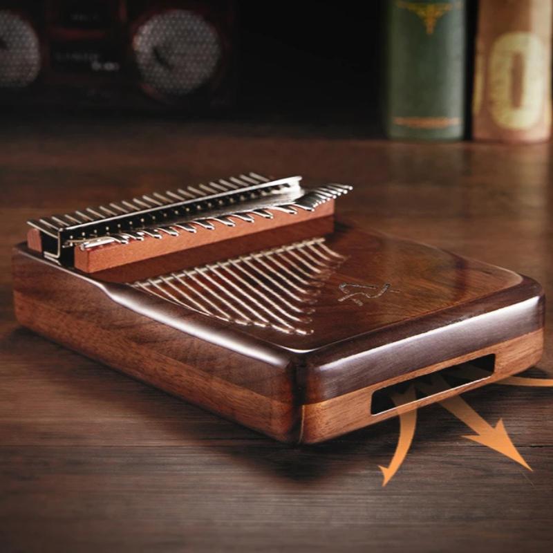 Kalimba 21 Keys Note Black Walnut 17 Keys Kalimbas Sound Therapy Musical Keyboard for Initiants Portable Healing Thumbs Piano Scale Music Instruments