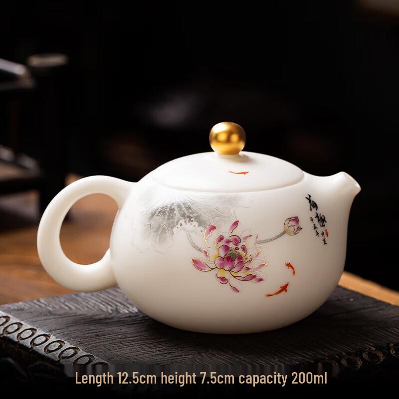 Chaxun Suet Jade Porcelain Xishi Teapot