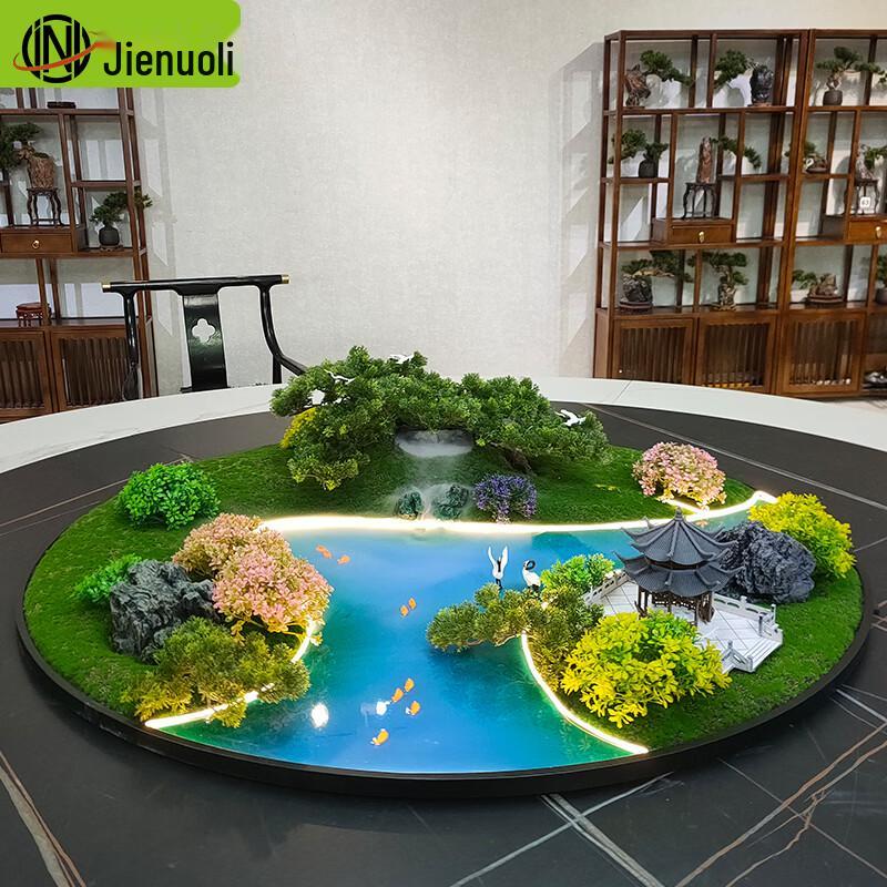 JNL Artificial Flower Water Feature Dining Table Centerpiece with LED Light & Mist