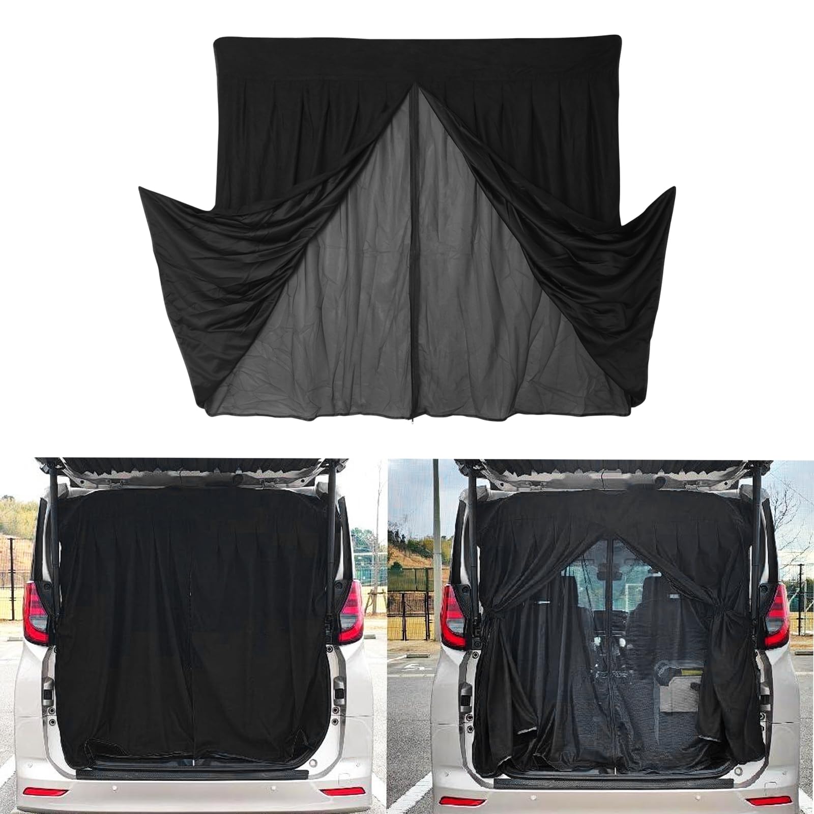 

BLUESEATEC Back Door Curtain with Magnetic Insect Light for Car Outdoor and Rear Gate Screen Strong Easy 140cm Wide x 130mm Includes Storage Bag чёрный