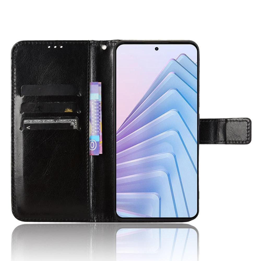 Für Xiaomi Redmi Note 14 4G (163,25 x 76,55 x 8,16 mm) Hülle Crazy Horse Textur PU Leder Handy Brieftasche Cover