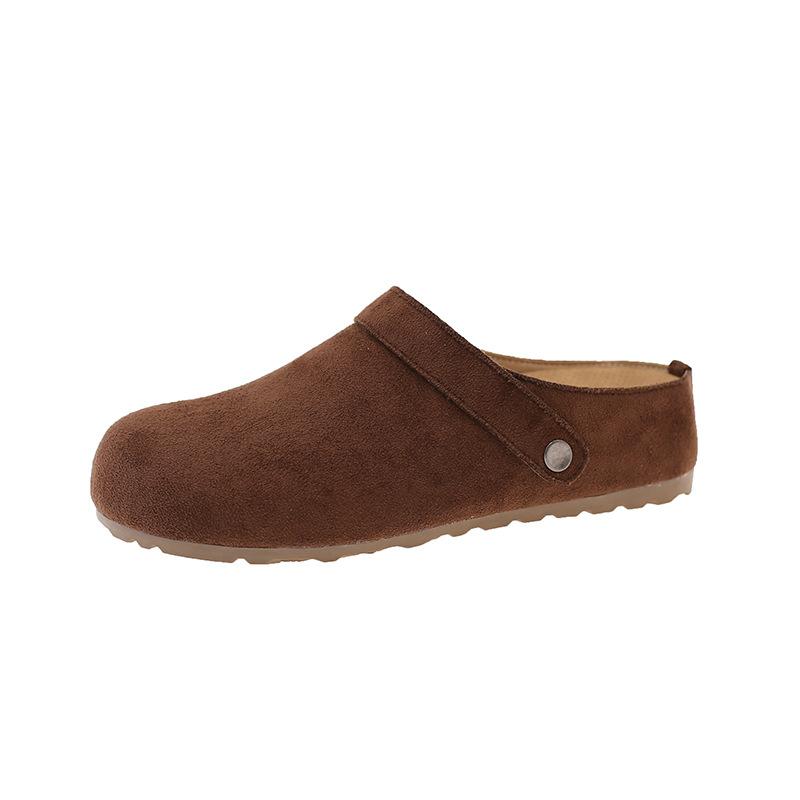 Retro inner heightening bag head slippers women wear new lazy wind half-pedal slippers