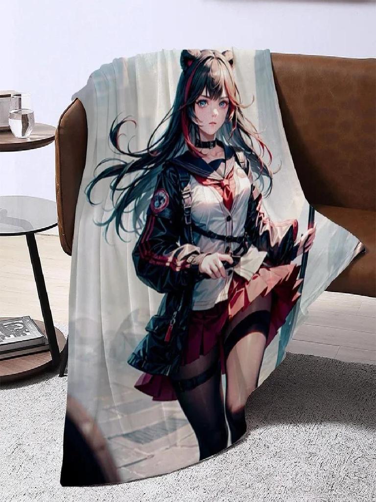 ARKNIGHTS King Size Sofa Blanket Microfiber Fleece Bedding Soft Warm Anime Themed Design for Bed or Camping