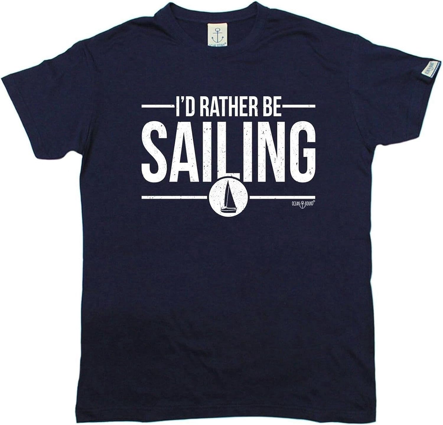 Men s Id Rather Be Sailing T Shirt Sailor Yacht Boat Ocean Ship Funny Birthday Gift Black XL тёмно-синий