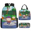 South Park Backpack Learning Stick Of Truth Sout Park Student School Bag Cartoon Lunch Bag Pencil Case