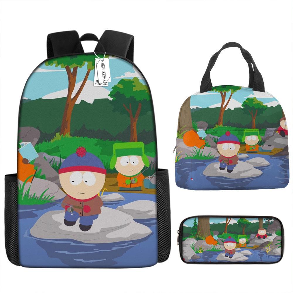 South Park Backpack Learning Stick Of Truth Sout Park Student School Bag Cartoon Lunch Bag Pencil Case