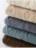 Women's Round Neck Cable Knit Cashmere Sweater - 2026 Autumn/Winter, Gentle Style, Solid Color, Thick and Warm Base Layer.