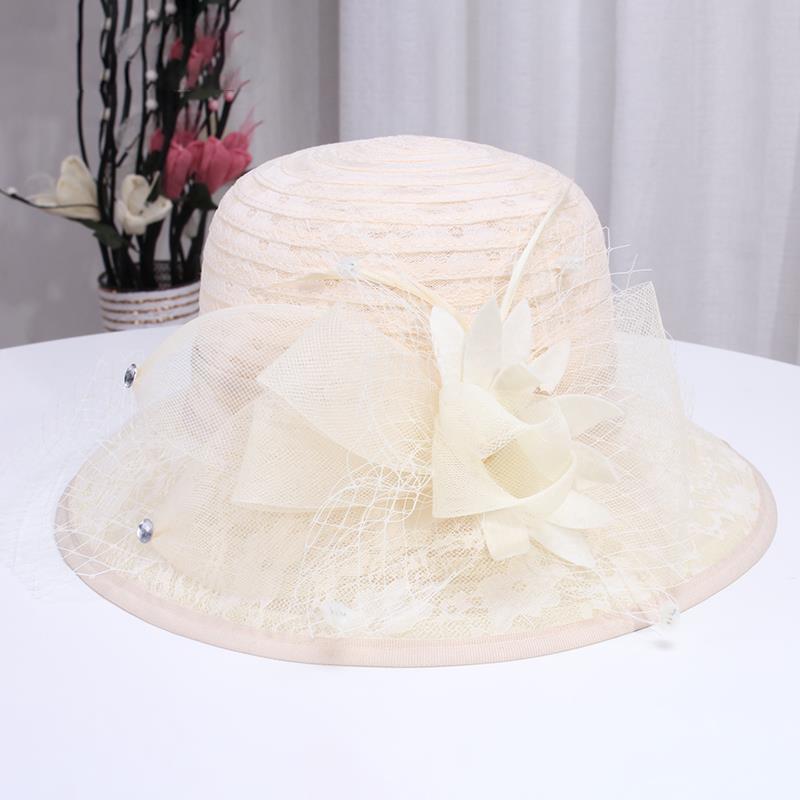 Vintage Summer Sun Hat with Bowknot - Fashionable Lace & Mesh Design, UV Protection, Perfect for Women's Outdoor Activities