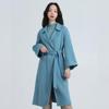 Fengxun Women's 100% Wool Double-Faced Long Coat