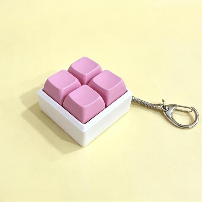 Mini 4 Keys Mechanical Keyboard Fidget Keychain Satisfying Click Sound Unique Gift for Keyboard Enthusiasts Friends
