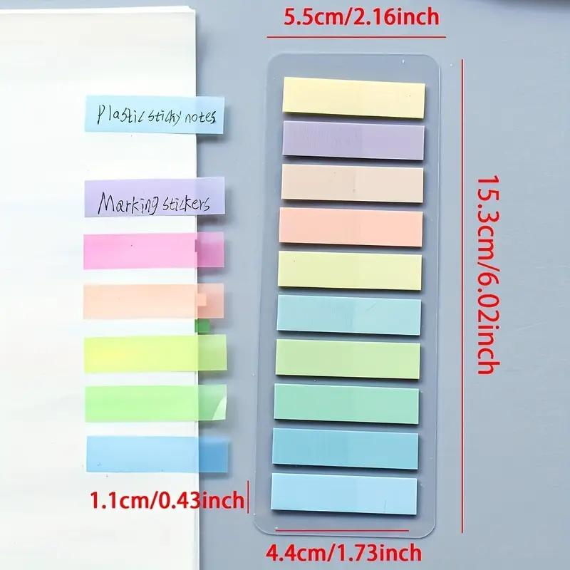 200Pcs Of European Vintage Fluorescent Pet Transparent Marked Ten Mixed Colors For Organization Recording Suitable For Office